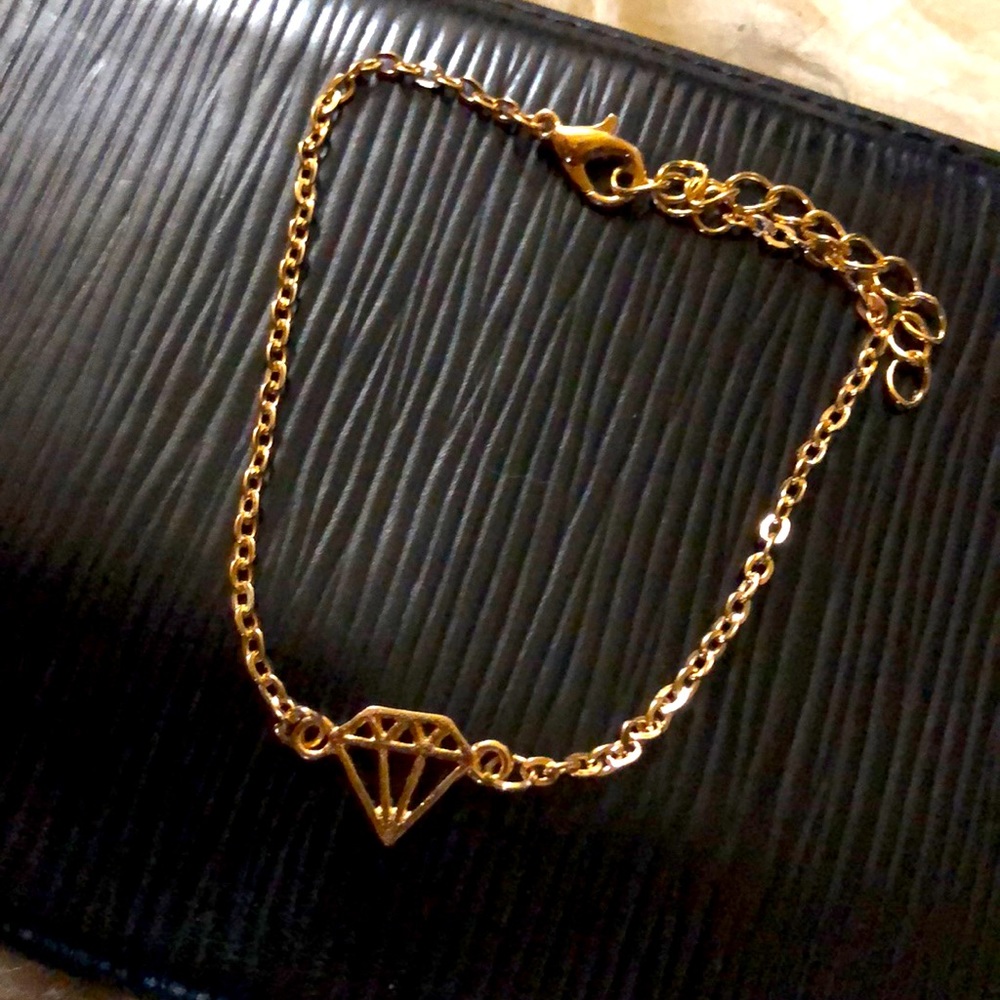 Gold "Gem" bracelet, adjustable! Cute! Christmas!